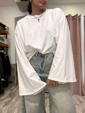 T-shirt manica a campana tinta unita